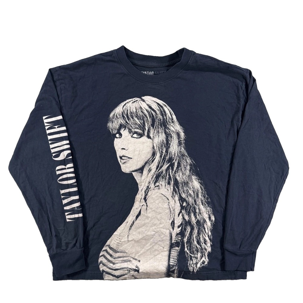 Taylor Swift Eras Tour Shirt Size Large Blue Long Sleeve Graphic Concert Tee